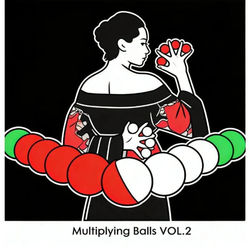 Deluxe Multiplying Balls Magic Trick – 45mm Soft One to Four Balls Stage Comedy Magic Illusion Gimmick Props (White/Red)