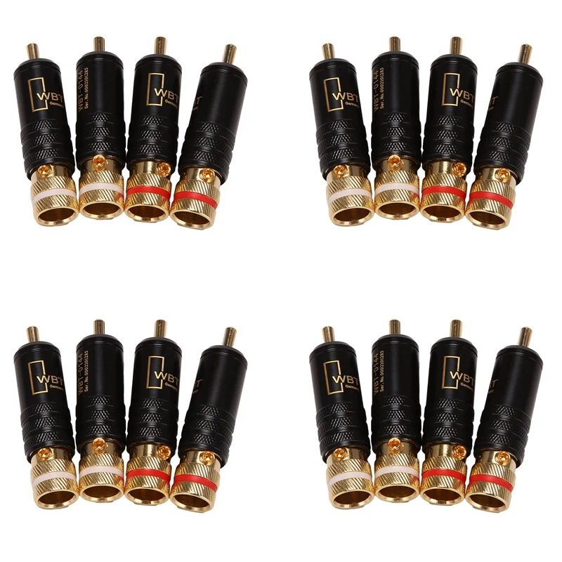 

Hot 16Pcs Rca Locking Plugs Audio Video Connectors