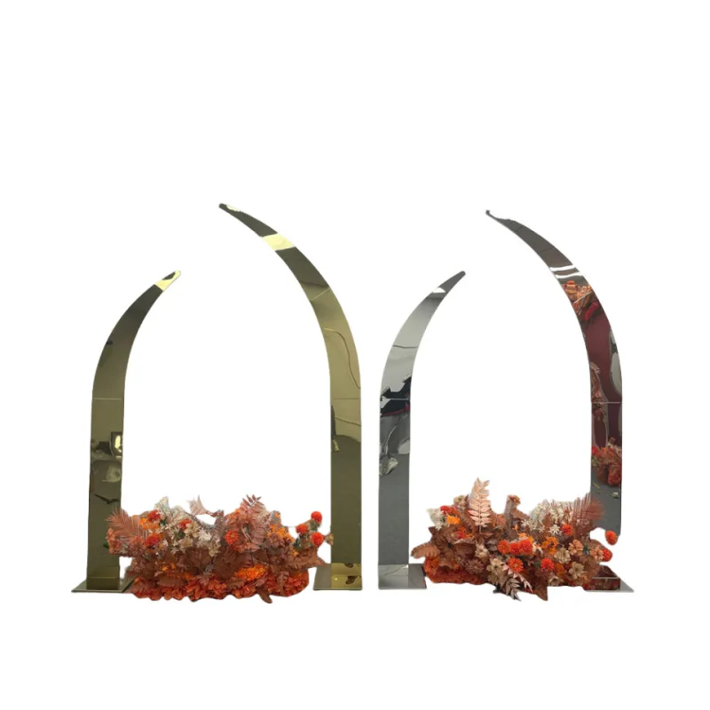 

Wedding Props Stainless Steel Horns Wedding Stage Arrangement Arch, Balloon Screen Welcome Area Ornament Background