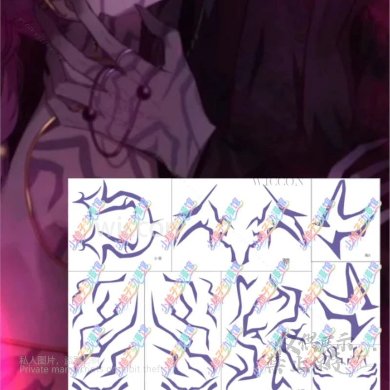 Anime Huntrix Demon Hunters K-Pop Devil Boys Jinu Rumi Prop Tattoo Body Stripe Adesivi Costume Cosplay Halloween Gioco di ruolo Party