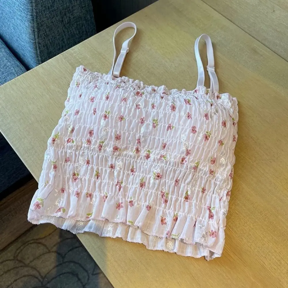 

Модный полиэстер с цветочным принтом, короткий жилет с открытой спиной и цветочным принтом, дышащий жилет с мягким ремешком, женский жилет