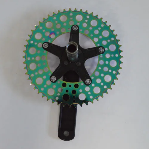 Fold Bicycle Chainwheel Single Speed BCD130 Chain Ring And 170mm Crank Hollow With Bottom Bracket Folding Bicycle CranksetATU