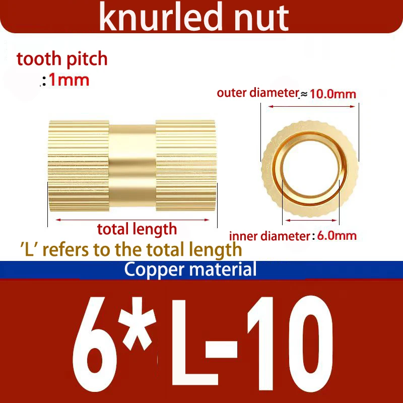 Metrische Messing-Gewindeeinsatzmutter, gerändelte Kupfereinsätze, thermisch eingepresstes Befestigungselement für 3D-gedruckte Kunststoffteile – Detail 11
