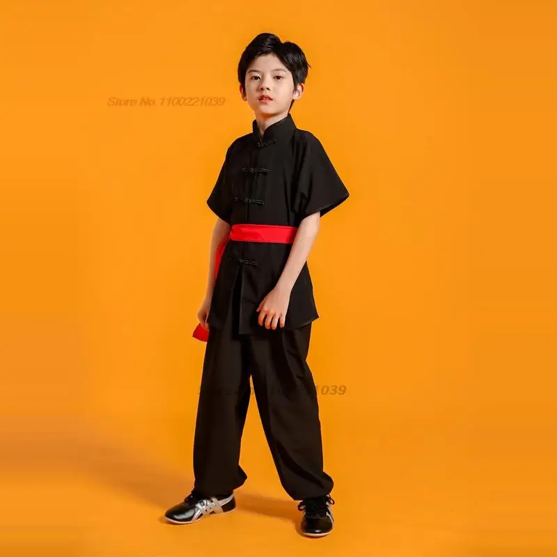 2024 chinese traditional wushu set children martial arts uniform kung fu suit warrior costume exercise outfits stage costume