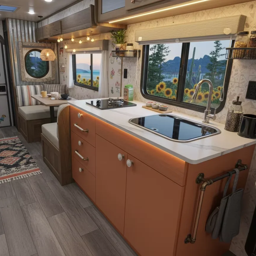 وحدة مطبخ عصرية للكرفانات مع ح - مراجعة Interior Design Kitchen Modern وسعره