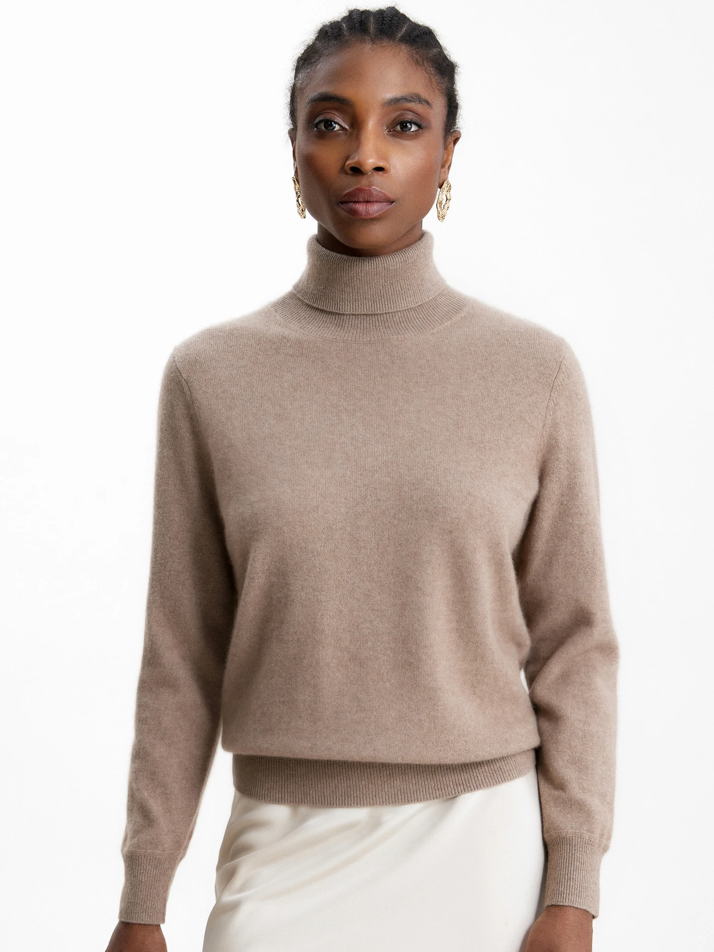 TLOML Women's 100% Baby Cashmere Sweater Turtleneck Solid Pullover Autumn Winter Cashmere knitwear Soft Warm High Quality Tops