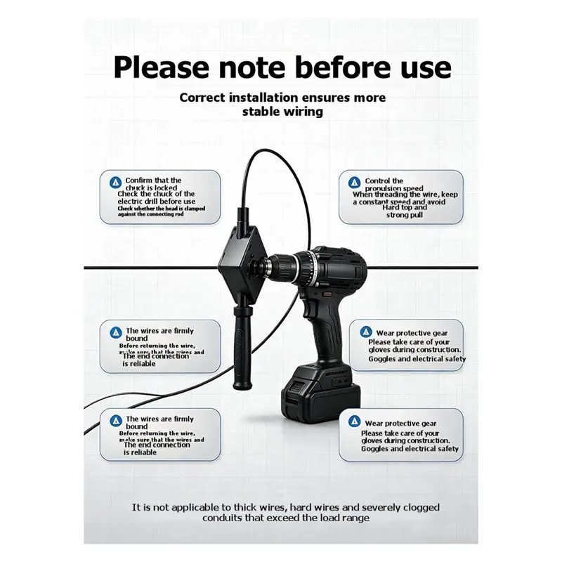 IALJ-Threader Cable Multifunctional Bidirectional Cable Threader For Both Threading And Returning Cable