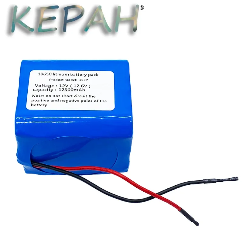 QB18650 3S3P 12V 12800mAh QB 18650 LI-ION battery pack with PCB (3-6A) with lead wires