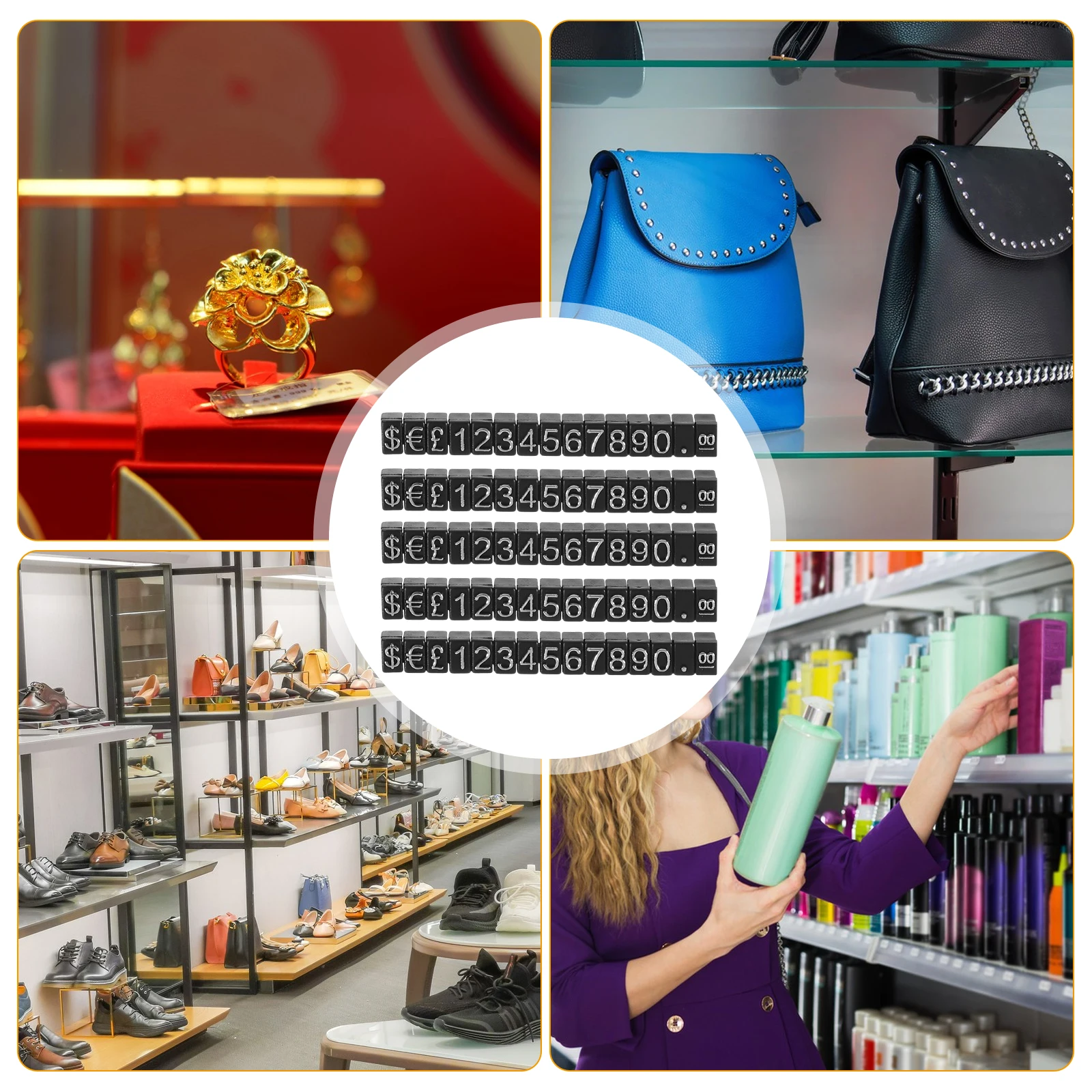 10 مجموعات من مكعبات علامات السعر قابلة للتعديل لعدادات البيع بالتجزئة، حامل عرض المجوهرات، سطح أملس، حواف مستديرة سهلة #4
