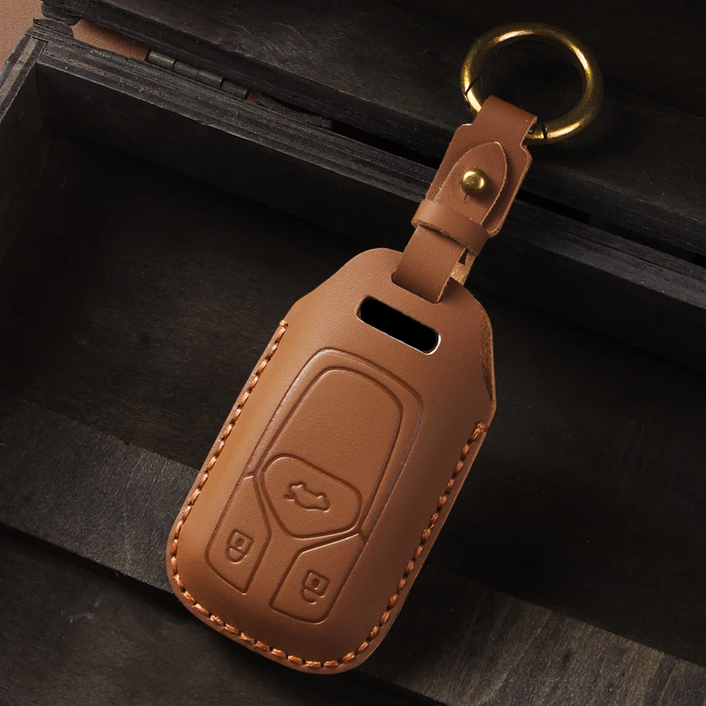 

Car Key Case Cover Key Bag For Audi a1 a3 8v a4 b9 a5 a6 c7 q3 q5 q7 tt Holder Shell Auto Keychain Protect Set Accessories