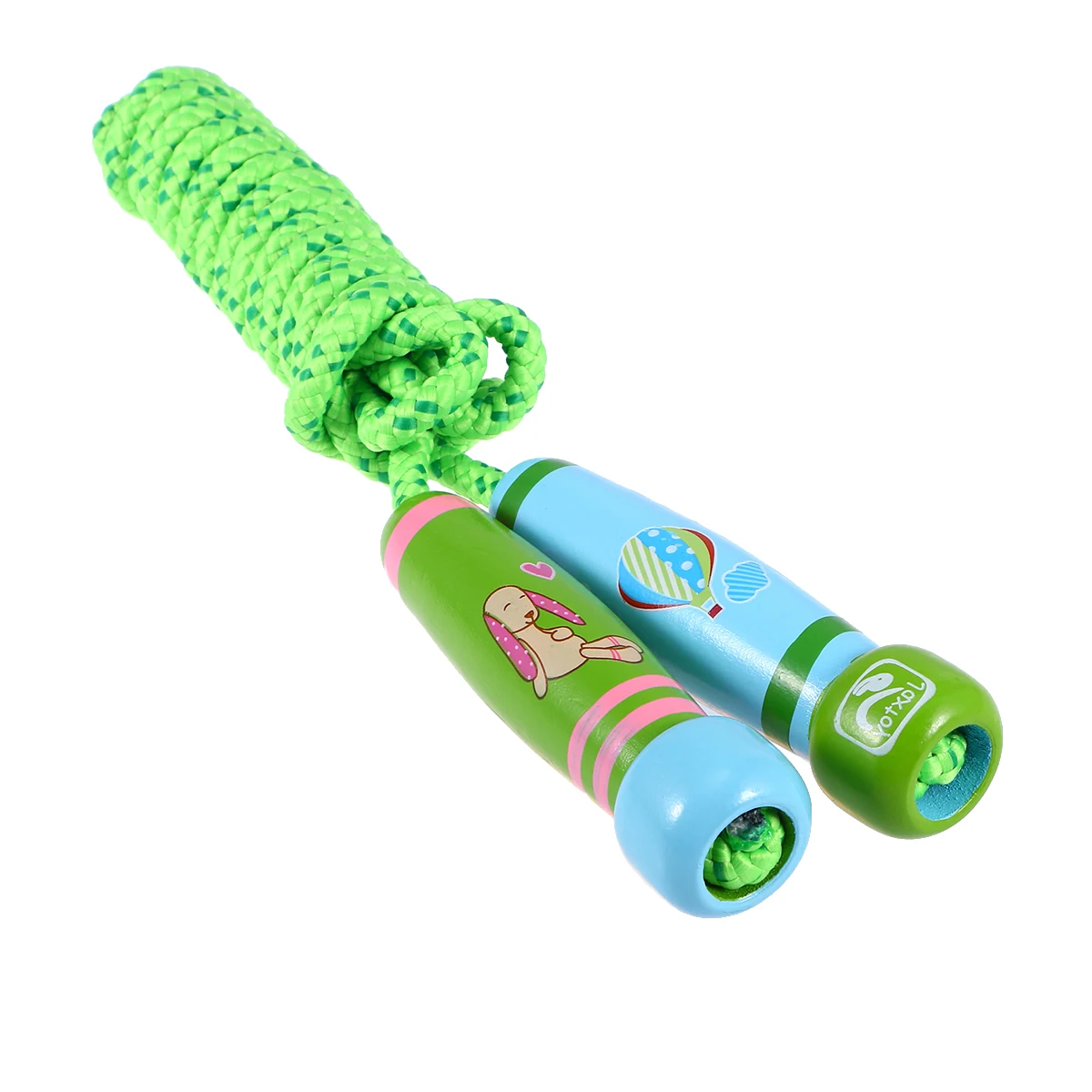 

Wooden Jump Rope for Kids Green 253cm Length Lightweight Handles Smooth Skipping Rope Exercise Training Fitness