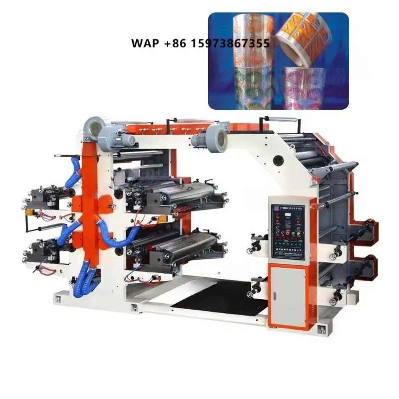 Automatic 4 Color Flexographic Printing Machine With Relief Roll to Roll for Film Printing