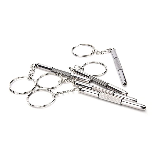 5pcs Mini 3in1 Eyeglass Screwdriver Sunglass Watch Repair Kit Tool with Keychain Eyeglass Screwdriver Repair Kit