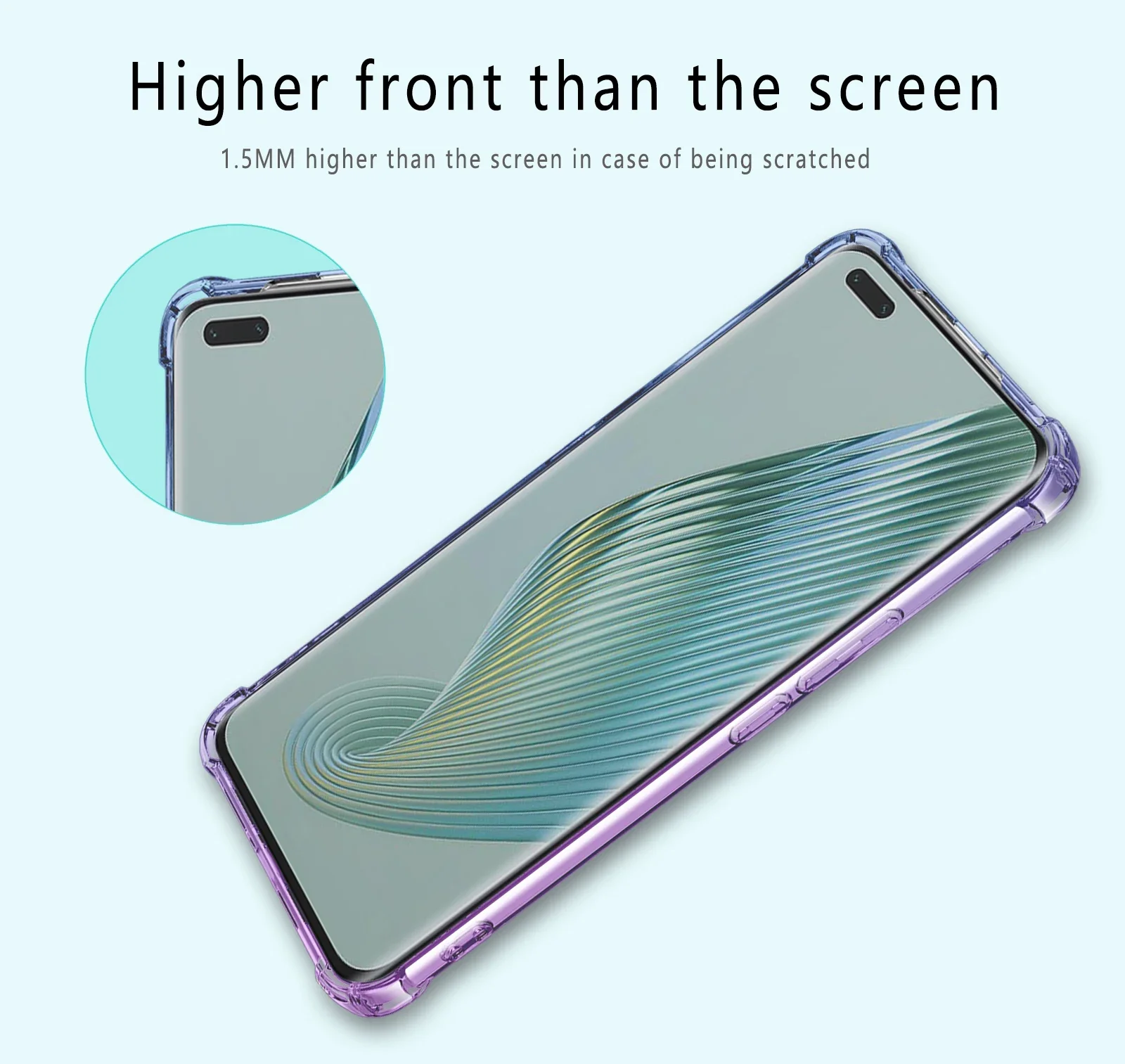 Case for Honor Magic 5 / Magic 5 Pro / Magic 5 Lite Clear Cute Gradient Slim Anti Scratch Flexible TPU Shockproof Phone Cover