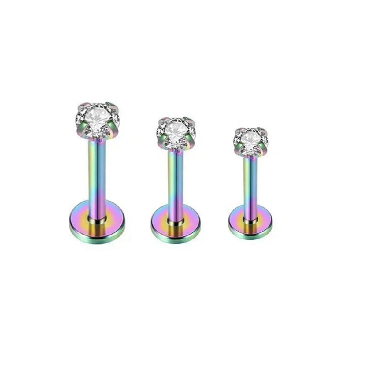 3 Stück 16G Modische Edelstahl-Labret-Piercing-Schmuckstücke mit Kristall-CZ Monroe Nasen-Lippenstecker Helix Tragus Conch Knorpel-Ohrringe – Detail 7