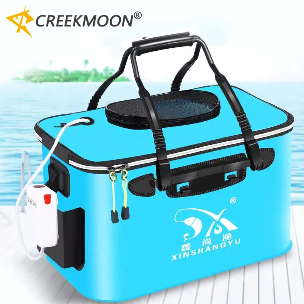 New EVA Fishing Bag Collapsible Fishing Bucket for Live Fish Box Camping Water Container Pan Basin Tackle Storage Bag 30-50cm