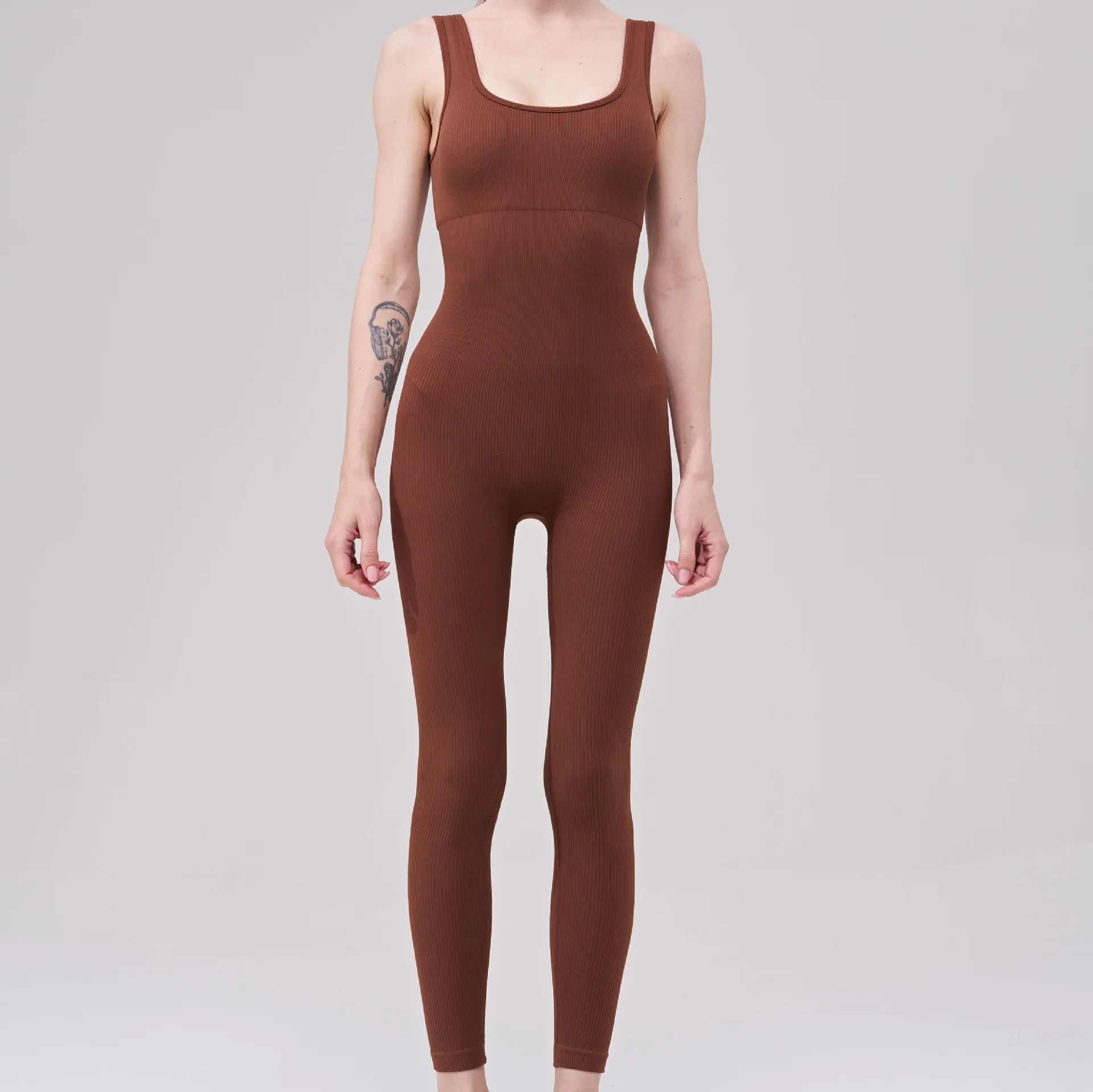 Women's Outdoor Sports High Waist Hip Lifting Yoga Clothing Stretch Tight Sportswear One-piece Slim Fitness Clothing Bodysuit