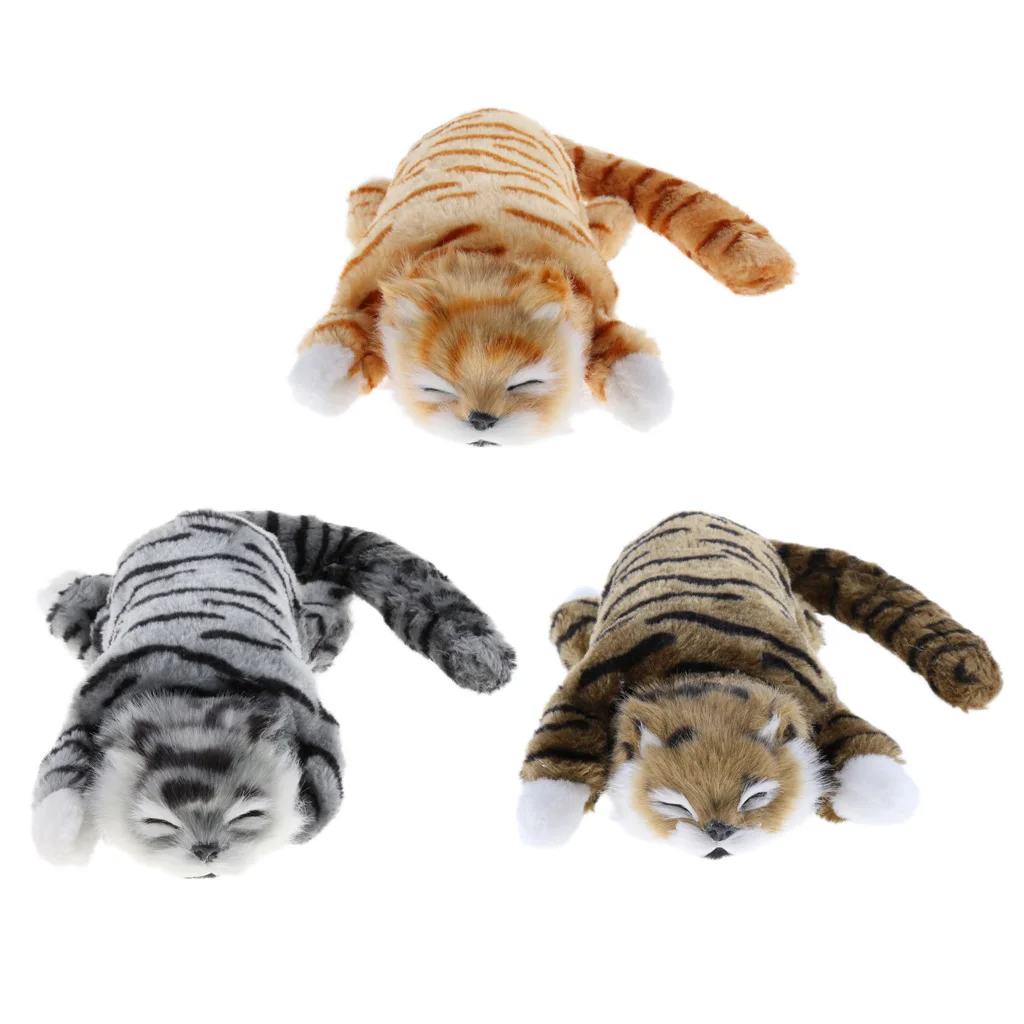 Electric Rolling Laughing Cat Pet Stuffed Animal Model Table Ornaments Gifts