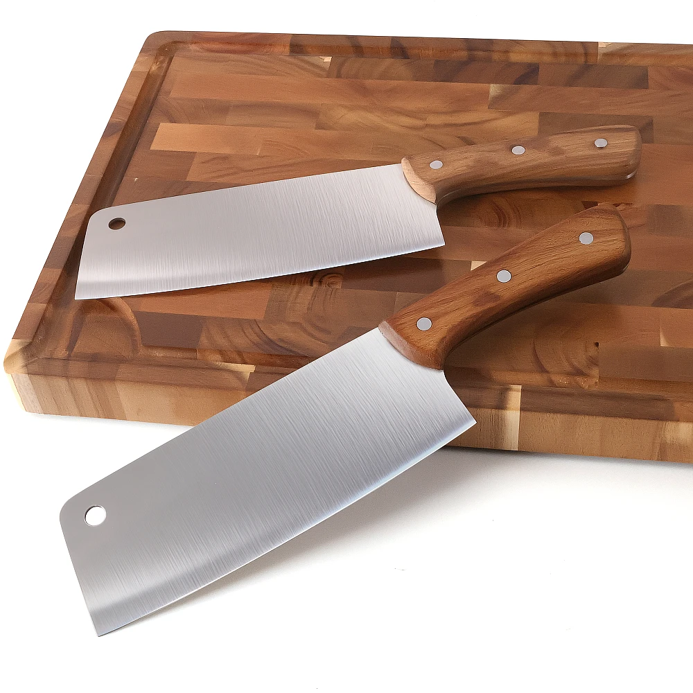 Jaswehome Wooden Handle Utility Knife Stainless steel Meat cleaver Multi-purpose kitchen knife Slicing knife Sharp Chef's knife