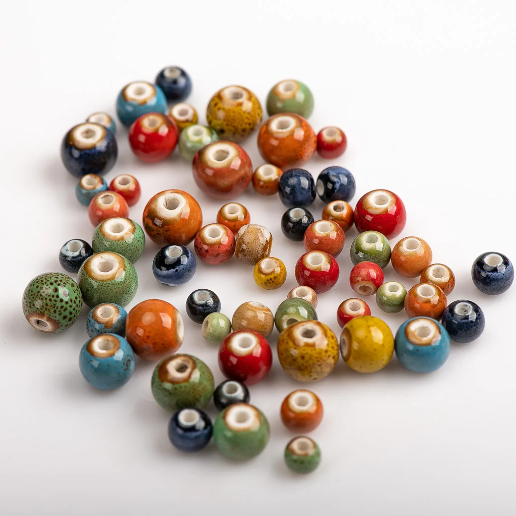 6-12# multcolor ceramic beads porcelain beads large hole flower beads beads handmade DIY accessories  wholesale 0A2#831