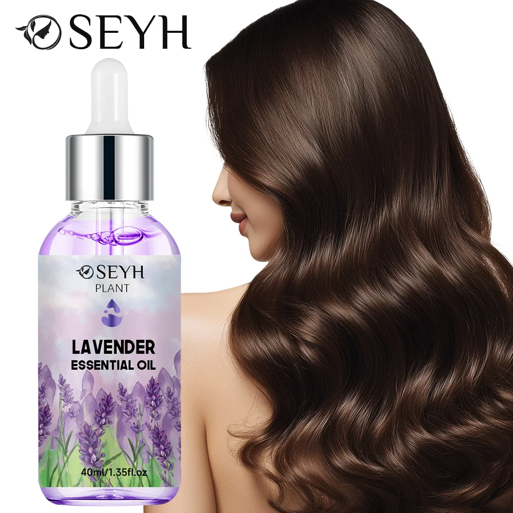 SEYH 40ml Lavender & Rosemary Essential Oil with Coconut Oil + Castor Seed Oil Plant-Based Moisturizer for Hair Repair Frizz Red