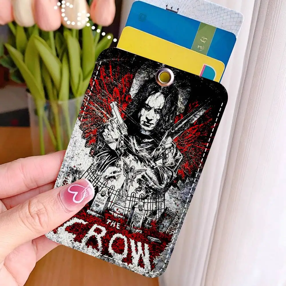 The C-Crow Horror Movie Style PU Access Card Holder with Keychain - Executive Protection for Bank card,Subway, Bus Card case