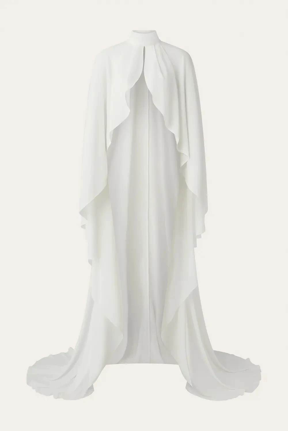 Customized Elegant Chiffon Wedding Cloak Long High Neck Bride Capes Women Bridal Coat Formal Party Shawl Special Occasion Wrap image 4