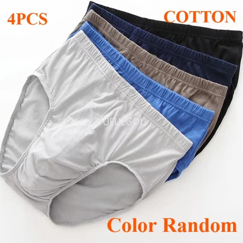 

4-Pack 100% Cotton Men's Briefs - Big & Tall XL to 8XL 5XL 6XL 7XL 8XL Ultra Soft Comfort Underwear, Breathable Loose Fit