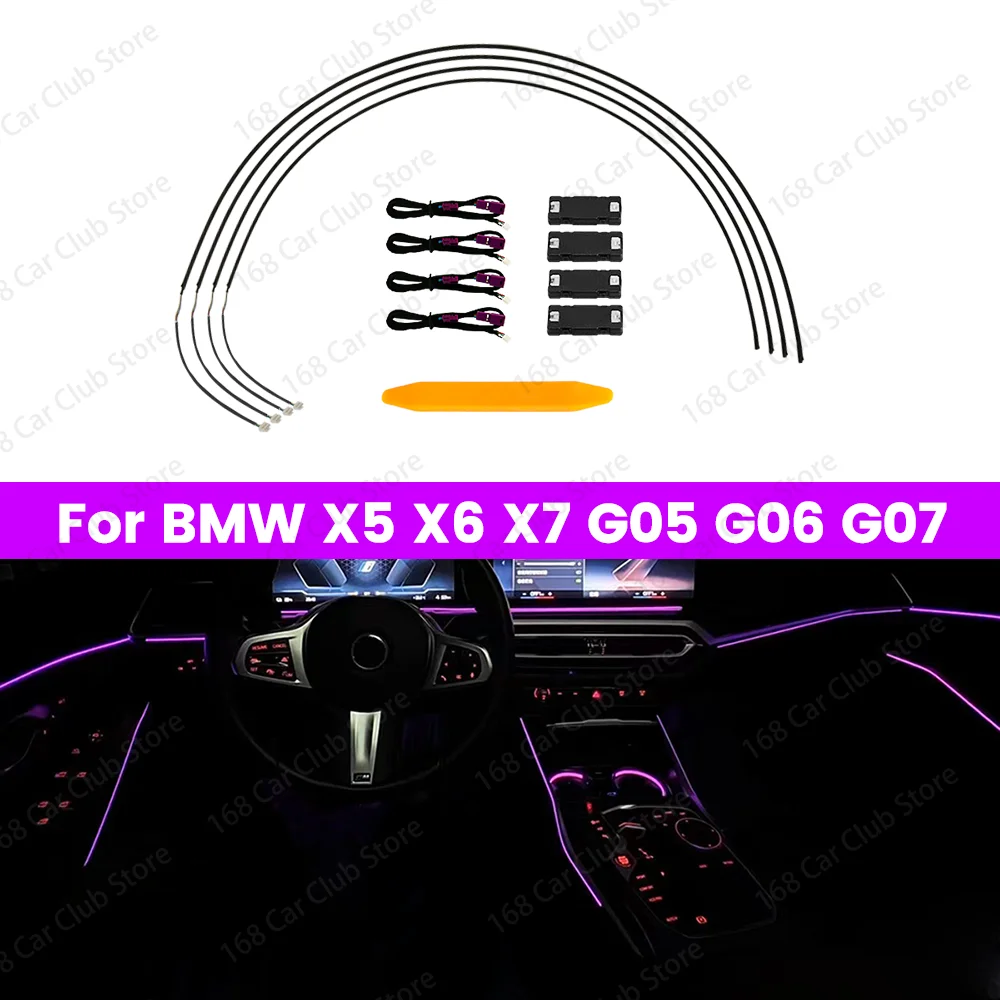 LED 11 Color Four Door Soft Light Strip Ambient Light For BMW X5 X6 X7 G05 G06 G07 Lnterior Modification Light Strip Lamp Refit