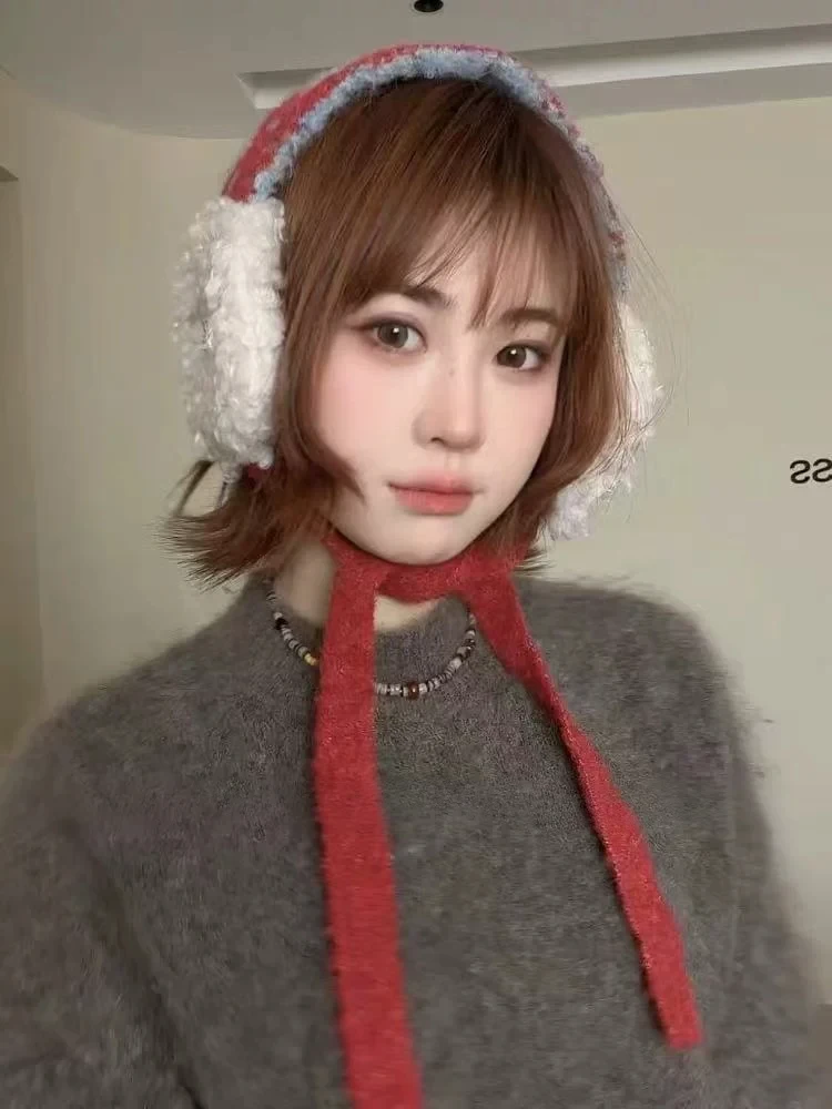 korean-style-polka-dot-color-block-ear-muffs-thickened-warm-winter-cycling-ear-protection-belt-buckle-anti-freezing-ear-covers