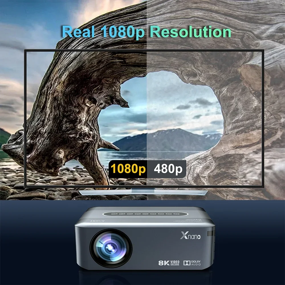 Salange OEM ODM X1 Projector 1920*1080P Android 9.0 OS 8K Decoding 2K 4K Projectors Full Hd  Smart LCD Projector Home Office