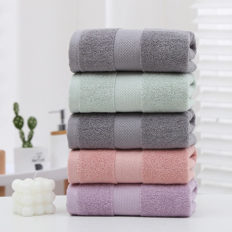 100% Cotton Solid Color Absorbent Face Towels 3Pcs Thickened Soft Bath Towel for Hotel Homestay Cozy Non-Shedding Adult Towel