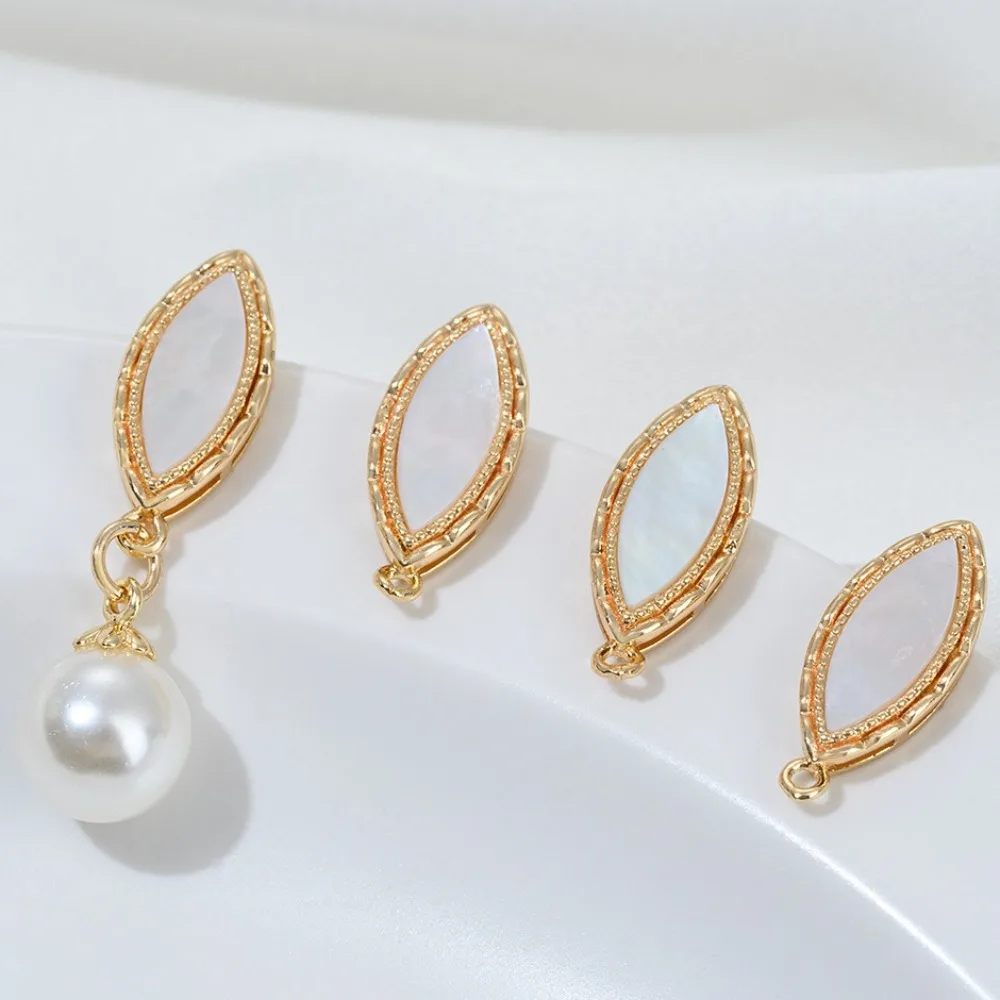 

Медные 14-каратные золотые серьги-капли в форме ракушки, ремешок на подтяжках, ручная работа, сделай сам, жемчужные украшения для ушей, аксессуары, материал