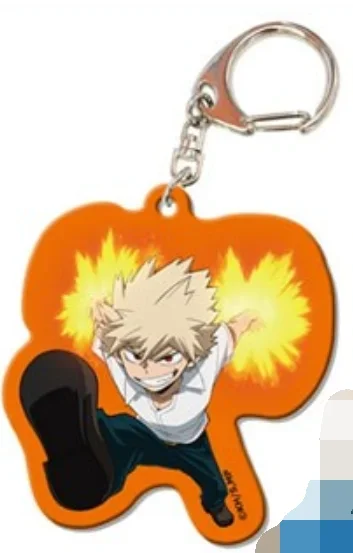 Anime Midoriya Izuku Uraraka Ochako Shoto Todoroki Bakugou Katsuki Keychain Doll Game Acrylic Keyring Pendant for Gift