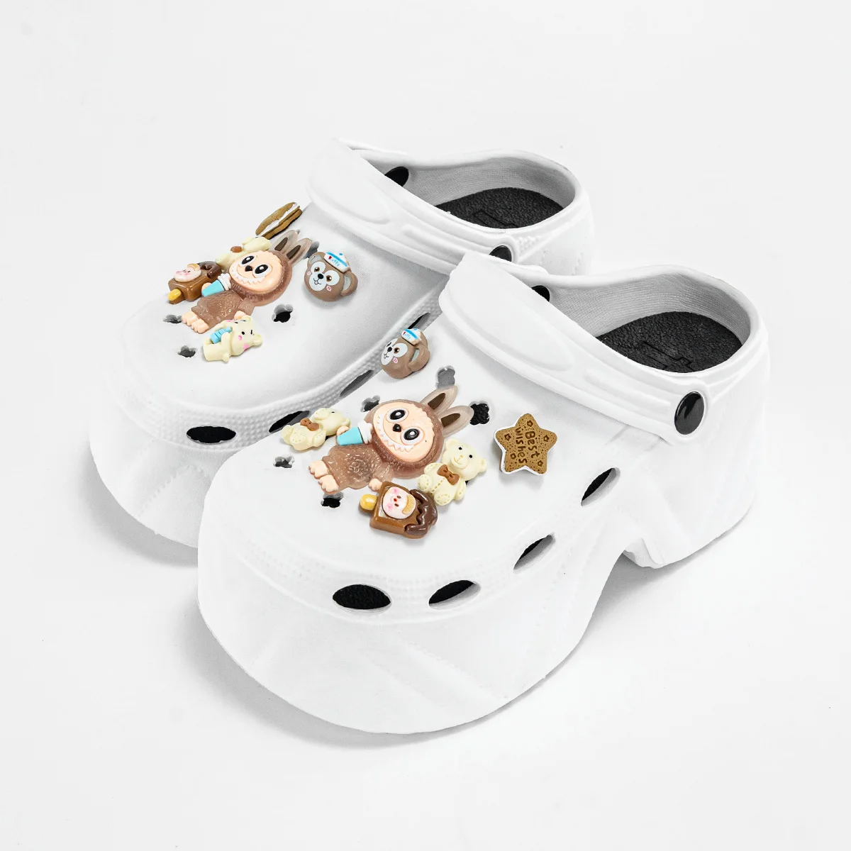 

Летние новые стильные коричневые тканевые модные универсальные сабо из ЭВА для женщин, повседневные уличные тапочки, нескользящие сандалии с закрытым носком на толстой подошве, увеличивающие рост 8809