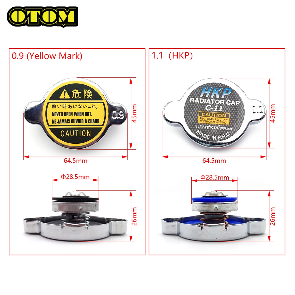 Motorcycle Universal Radiator Cap 0.9Bar 1.1 Bar Water Tank Temperature Cover For KTM HUSQVARNA HONDA YZF KXF AVANTIS MOTOLAND