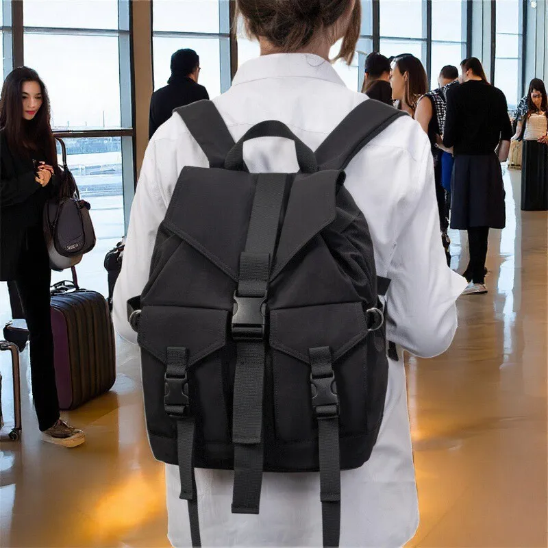 

Fashion nylon black backpack women's new large-capacity portable travel bag backpack