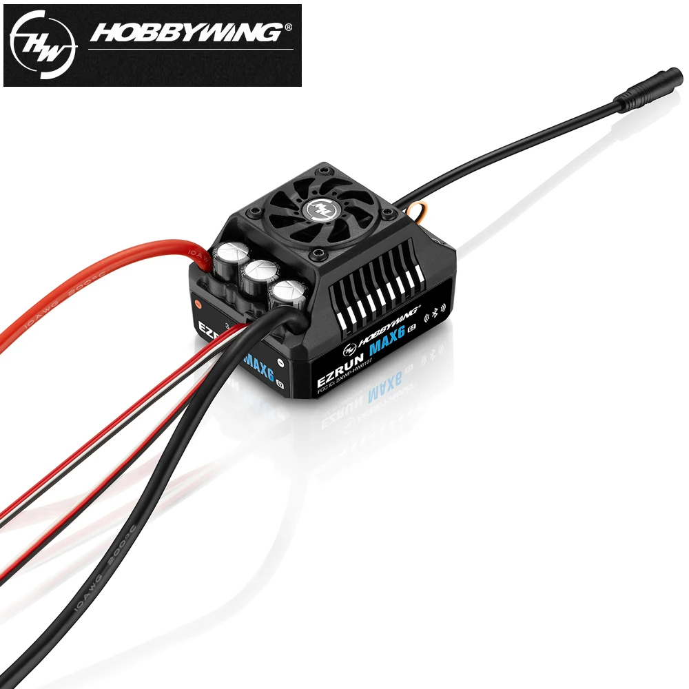 Hobbywing EzRun Max6 G2 200A 3-8S ESC 6V/7.4V/8.4V@8A BEC, 4990SD 1650KV/5690SD 1250KV 4-Pole Motor For 1/5 1/6 1/7 On-road ARRM