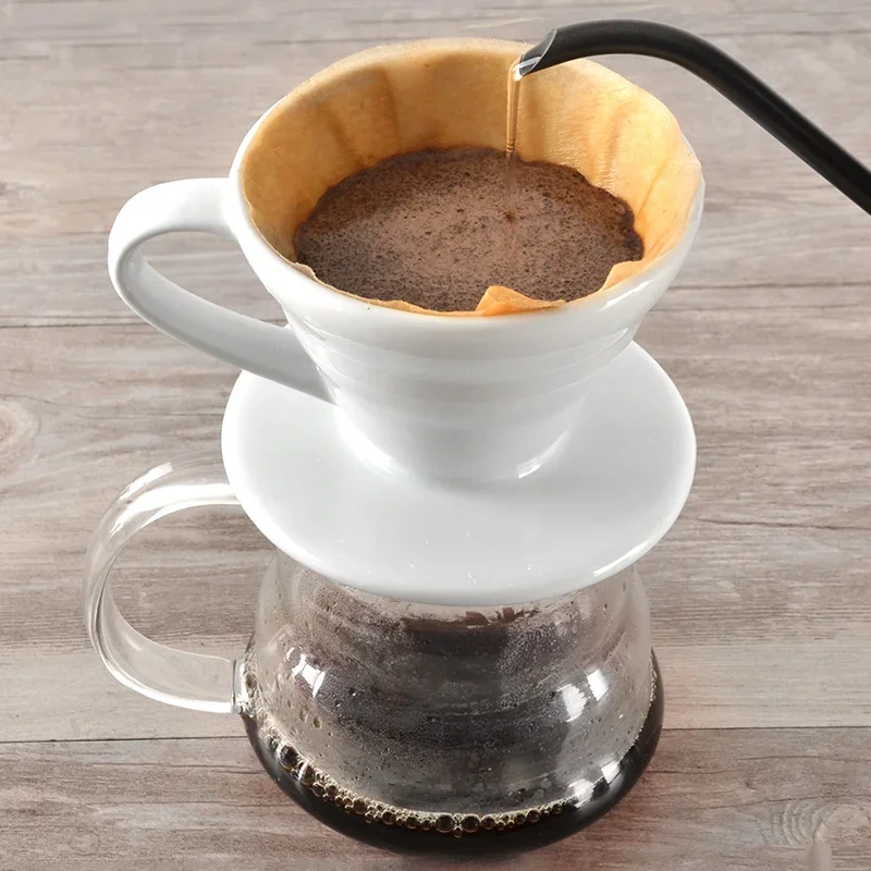 Ceramic Coffee Dripper Pour Over Coffee Maker V Shape Drip Coffee Filter Classic Color White Black Red Brown V01 V02