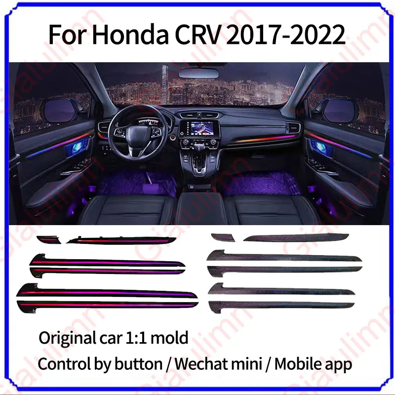 Luz ambiental Gialulimn para CRV 2017-2022 LHD RHD, luz ambiental de fondo, luz de ambiente, kit de lámparas, luz ambiental interior decorativa