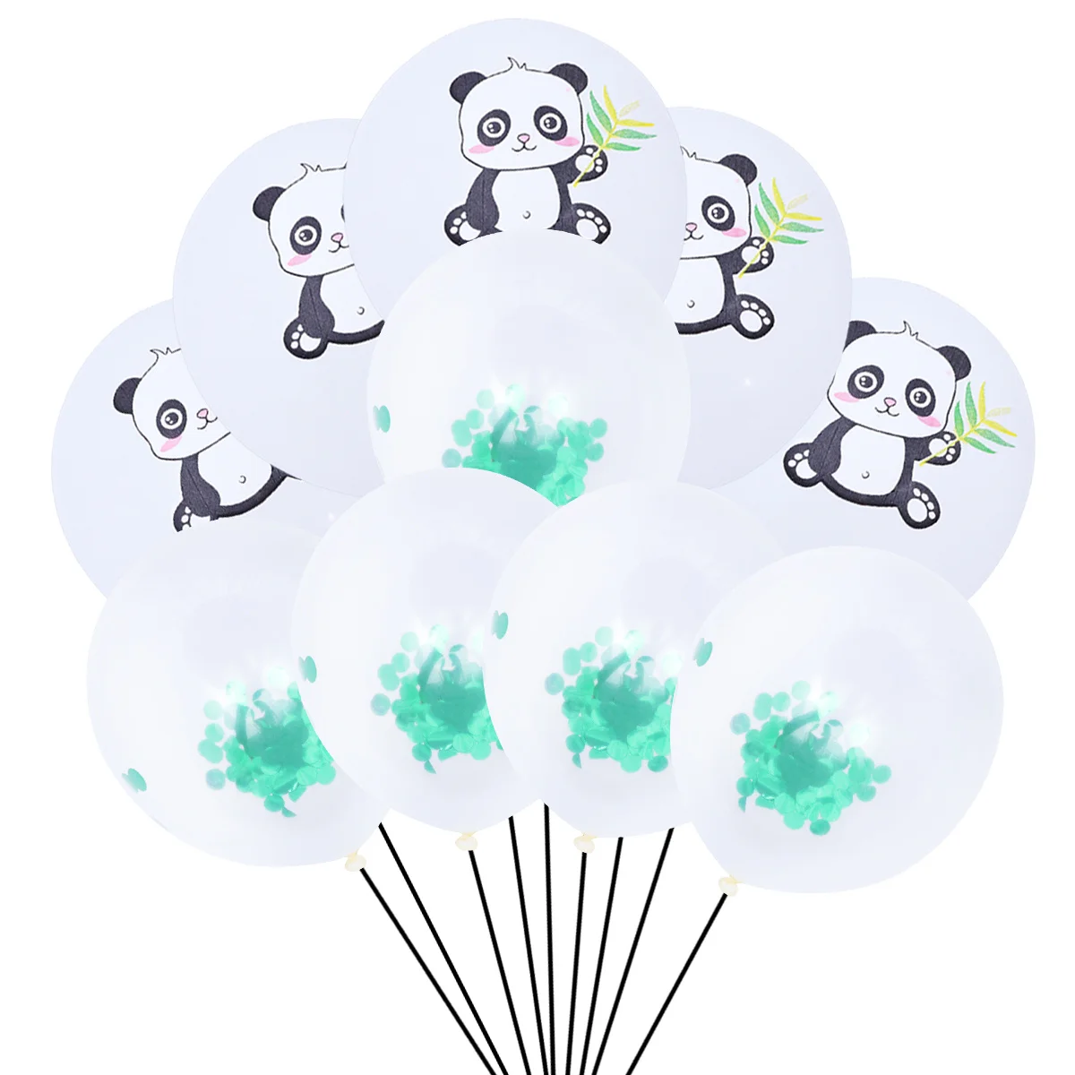 

10Pcs Panda Latex Balloons 12inch Printed Sequin Party Decorations Durable Reusable for Birthday Baby Shower Carnival
