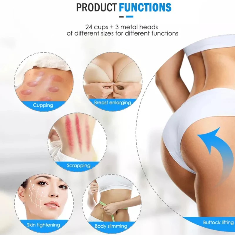 Buttocks Vacuum Treatment Machine For Slimming Lymphatic Drainage Breast Chest Massager Enlargement Enhancement & Butt Lifting