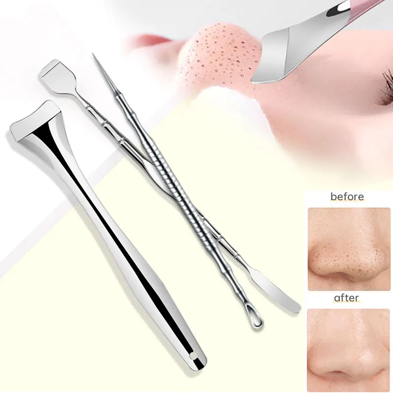 Stainless Steel Facial Blackhead Removal Tool No Fragrance Facial Scraper Cleaning Tool for Deep Pore Cleansing Skin Care Tool
