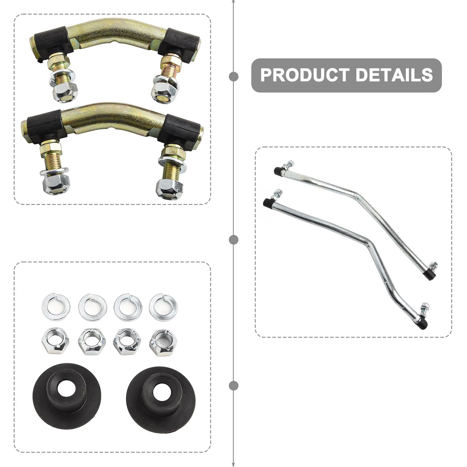 

LH RH Steering Link Lawn Mower Drag Link Set Adjustable Ends Long Lifespan Premium Materials Weather Resistant