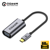 QGeeM USB C to VGA Cable USB3.1 Type C to Female VGA Adapter Cables for Macbook Pro Xiaomi Laptop Huawei Mate 30 P30 Samsung S20