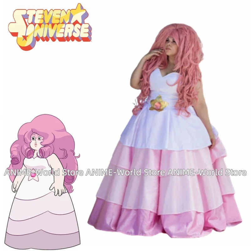 Steven Universe Rose Quartz Pinkl Dress Cosplay Custom Wig Custom size