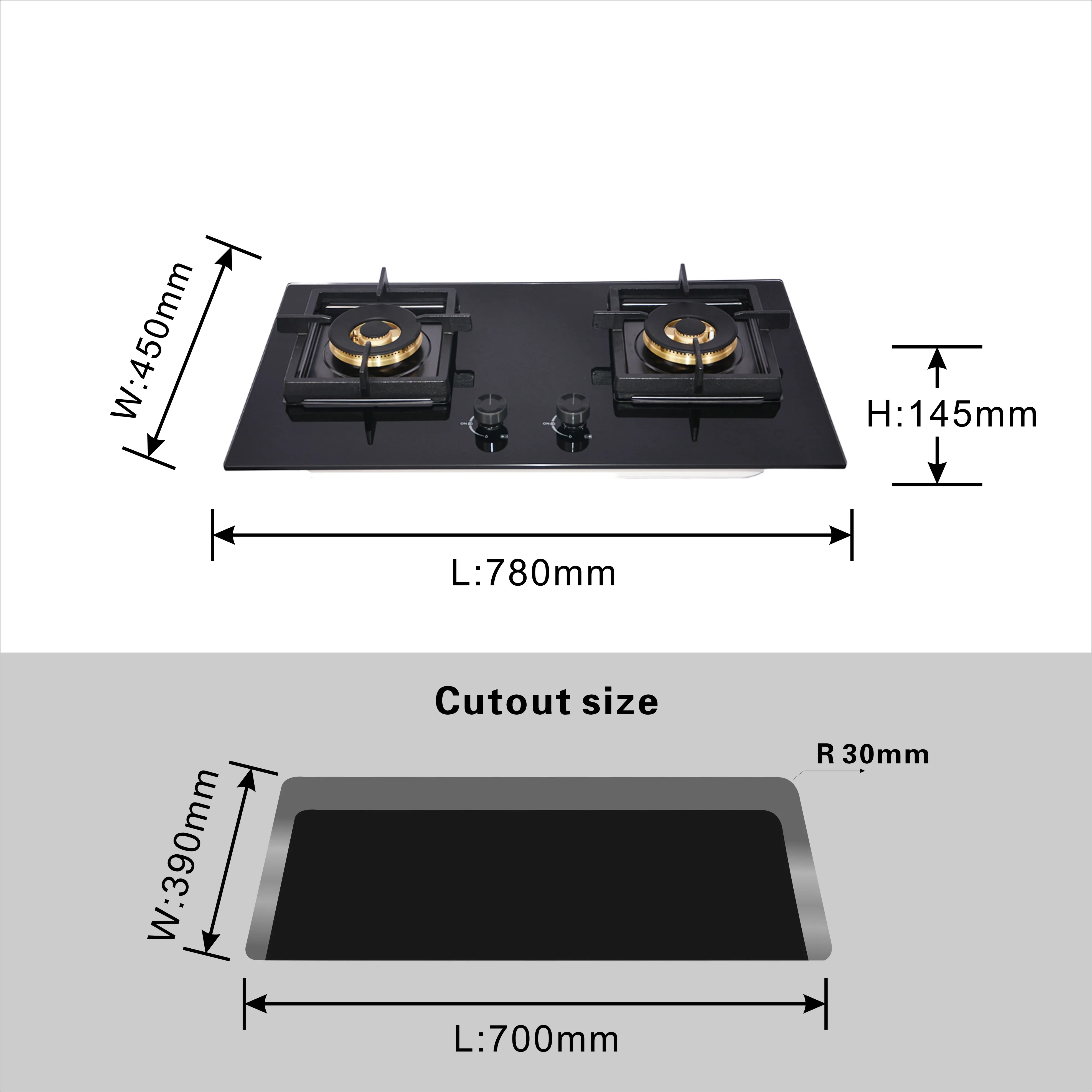 High Quality Hot Sale Double burner Built-in Home Kitchen Appliance Gas Cooker Cooktops Gas Stove