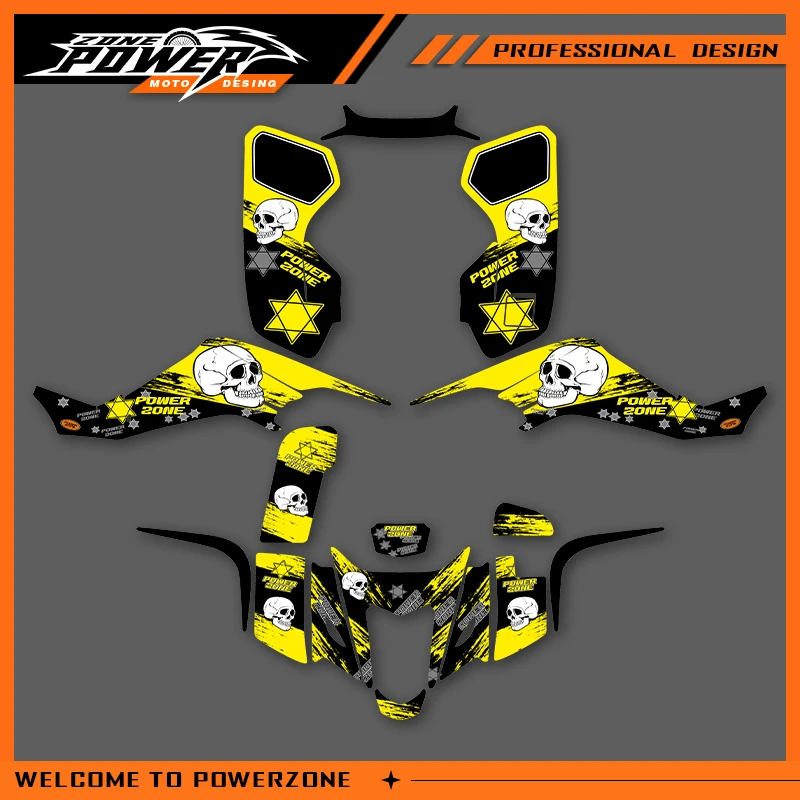 

POWERZONE Motocross Team Graphics Background Sticker Decal Kits For SUZUKI LTZ400 KFX400 2003-2008 KFX LTZ Customized Number 02