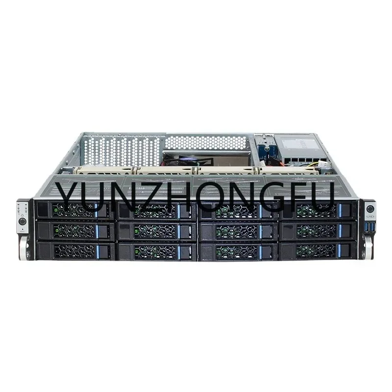 Supporting max 12*10.5 board 2U 12 bays HDD hotswap rack server case L=560mm NVR NAS server chassis