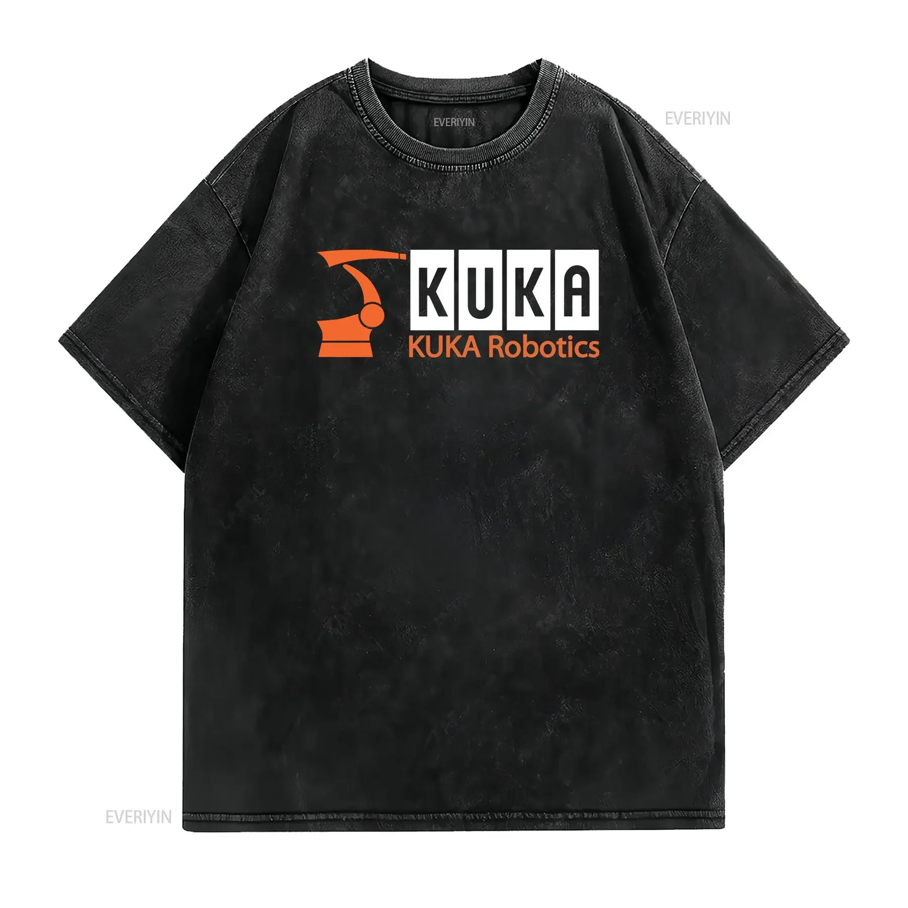 New T Shirt KUKA Robotics Logo Men's American Dotees vintage Washed Slightly Versatile designer clothes Top For Everyday Wear